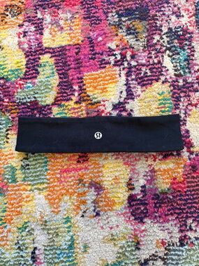 lululemon athletica Black Logo Stretch Headband